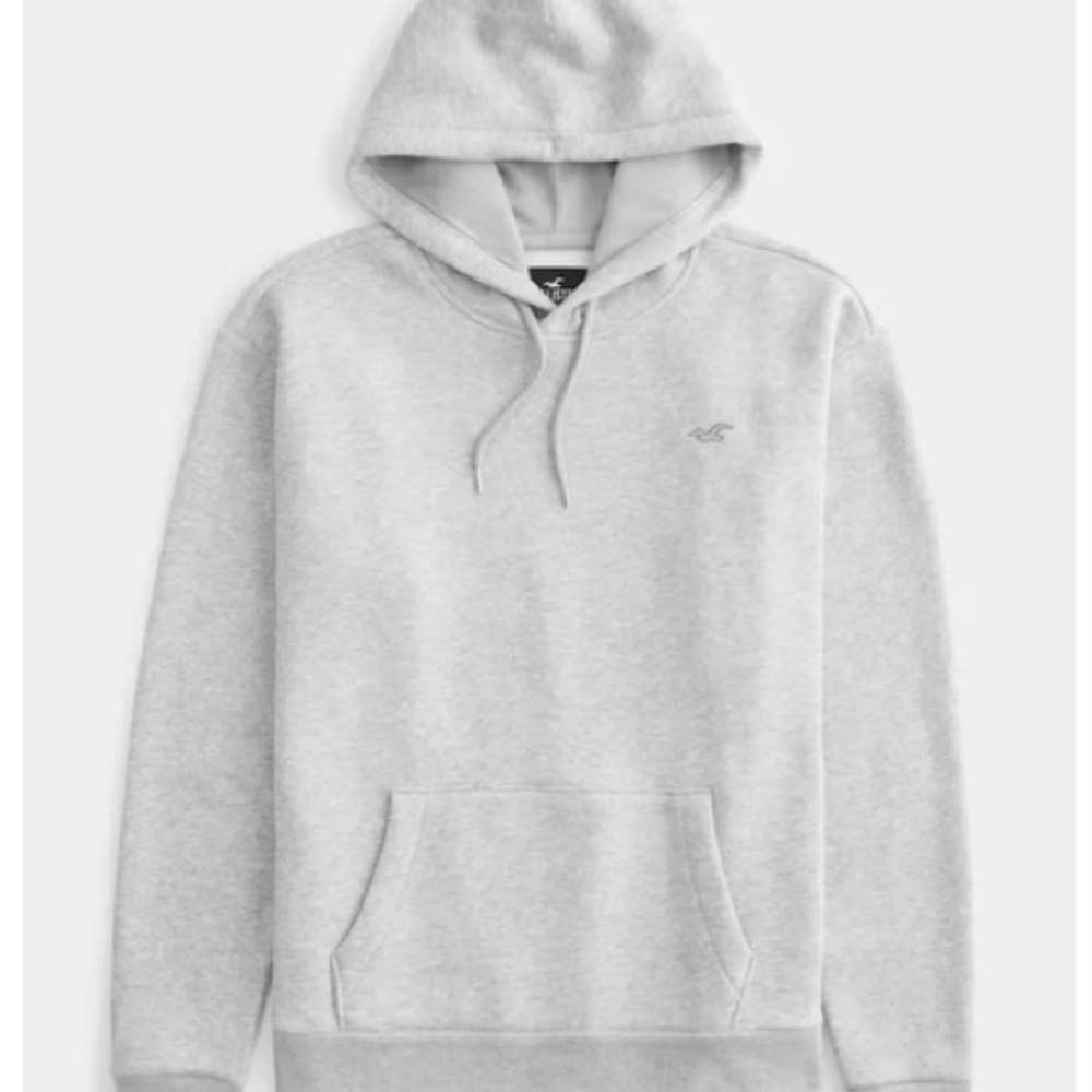 Men’s grey Hollister feel good icon hoodie sweatshirt.